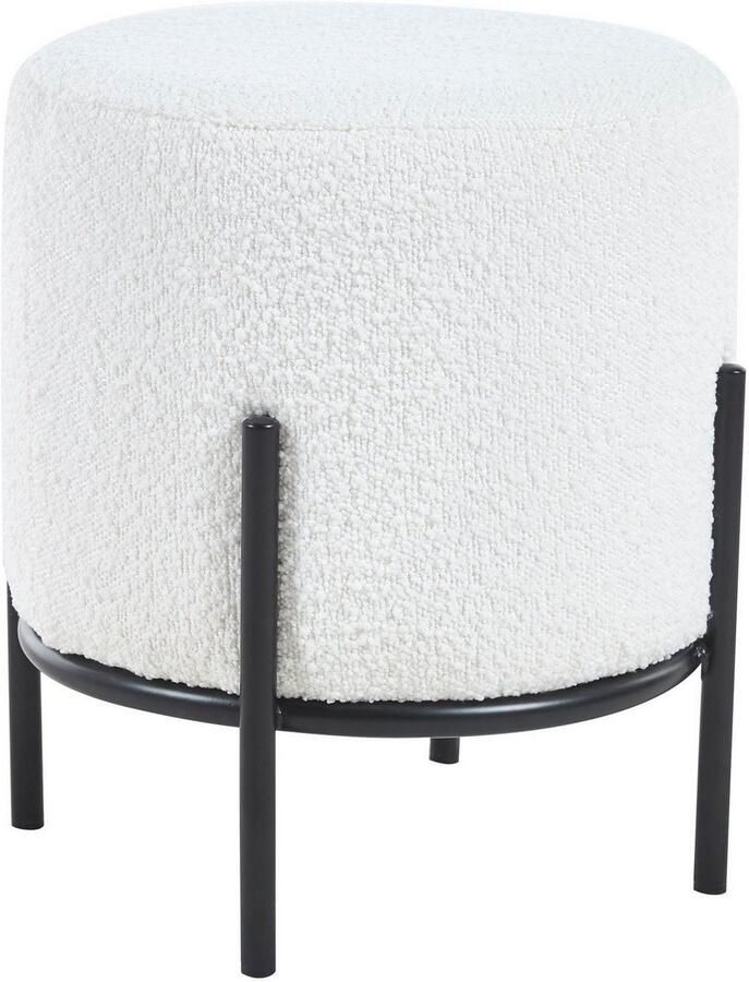 SalesFever Hocker Komfortabler Polsterhocker met designframe van zwart metaal