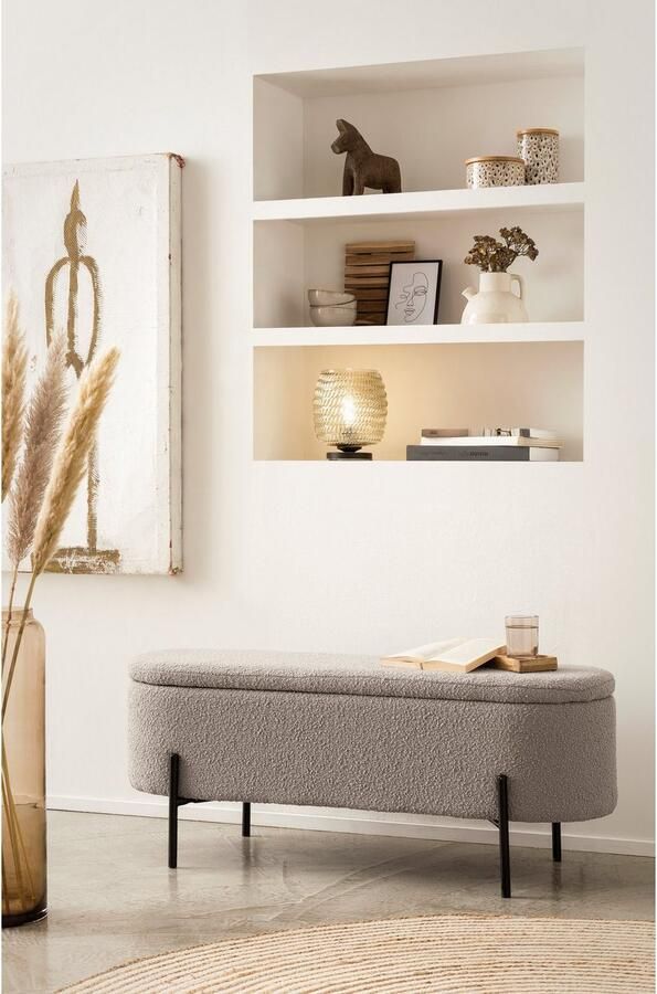 SalesFever Hockerbank im stilvollen Look scharnierend met opbergfunctie - Foto 3