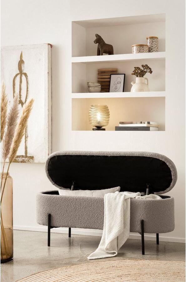 SalesFever Hockerbank im stilvollen Look scharnierend met opbergfunctie - Foto 4