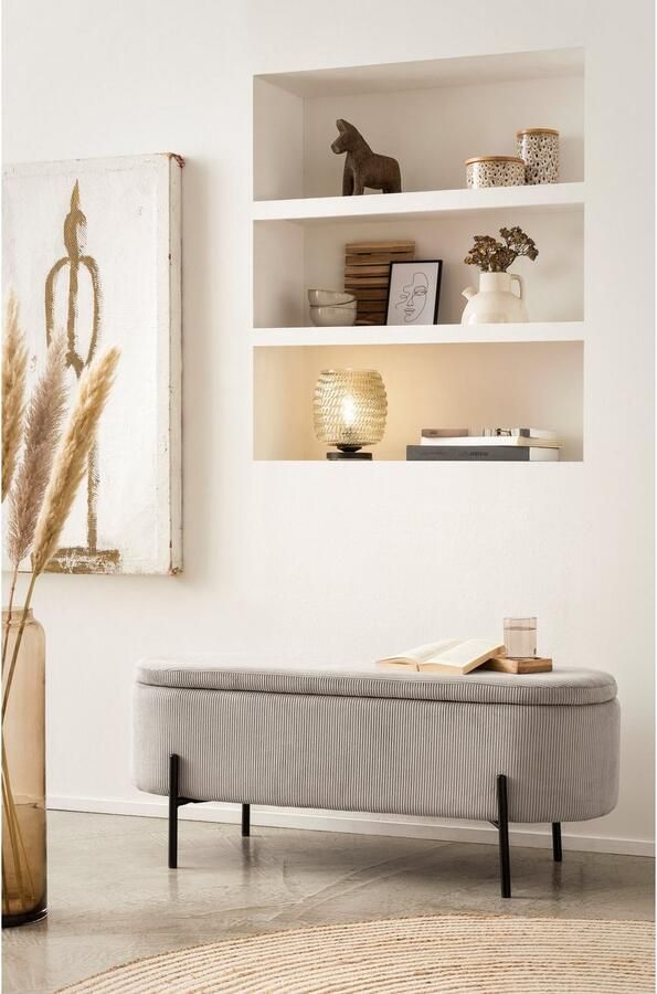 SalesFever Hockerbank im stilvollen Look scharnierend met opbergfunctie - Foto 3