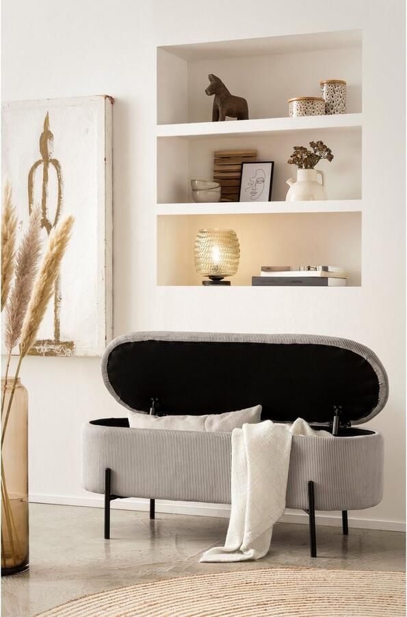 SalesFever Hockerbank im stilvollen Look scharnierend met opbergfunctie - Foto 4