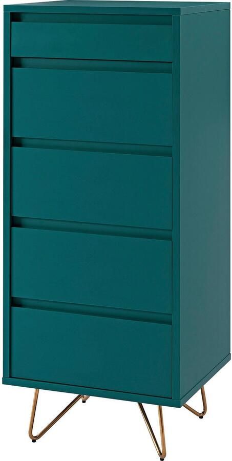 SalesFever Hoge kast Bolton Elegante Schubkastenkommode Spiegel in klepdeksel kast met make-upvak ladekast - Foto 3