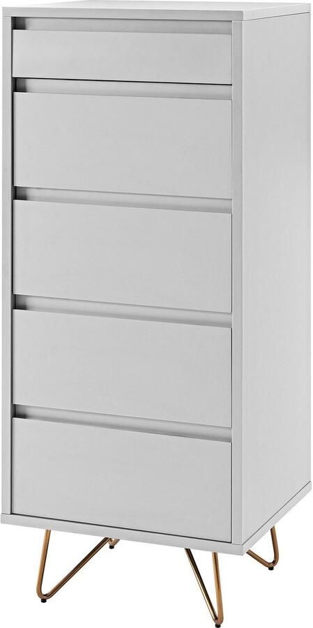 SalesFever Hoge kast Bolton Elegante Schubkastenkommode Spiegel in klepdeksel kast met make-upvak ladekast - Foto 4