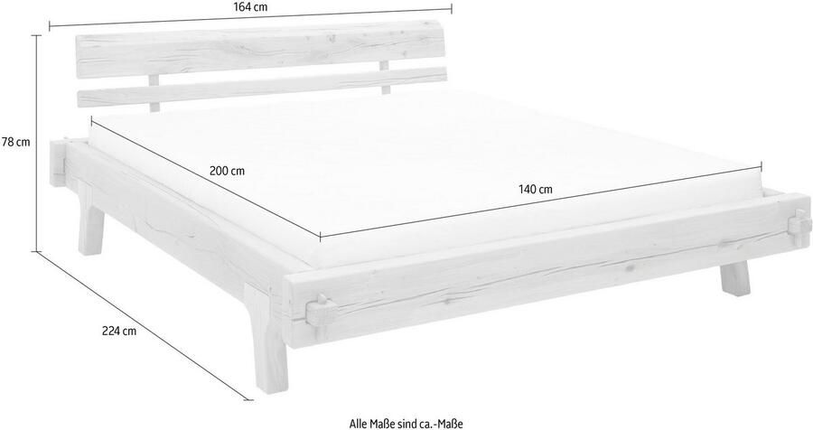 SalesFever Houten bed Fügen Bed van natuurlijk hout Massief vurenhouten balkenbed: rustiek landhuisdesign - Foto 3