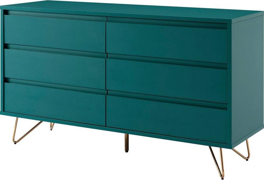 SalesFever Kast Bolton Design Dressoir met opbergruimte Haarspeldpoten van metaal met messinglegering - Foto 3