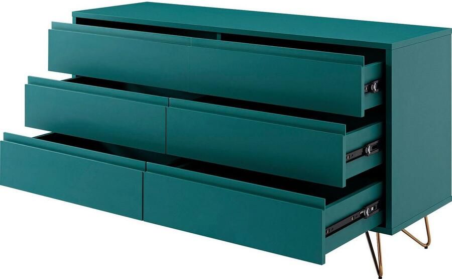 SalesFever Kast Bolton Design Dressoir met opbergruimte Haarspeldpoten van metaal met messinglegering - Foto 4