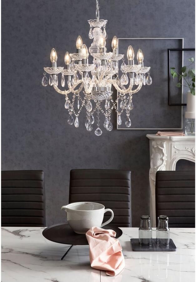 SalesFever Kroonluchter Matteo 9 vlammen van acrylglas