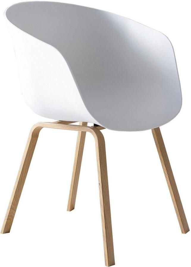 SalesFever Kuipstoel Lund Designer Schalenstuhl-Set Metalen poten in hout-look (set 2 stuks) - Foto 3