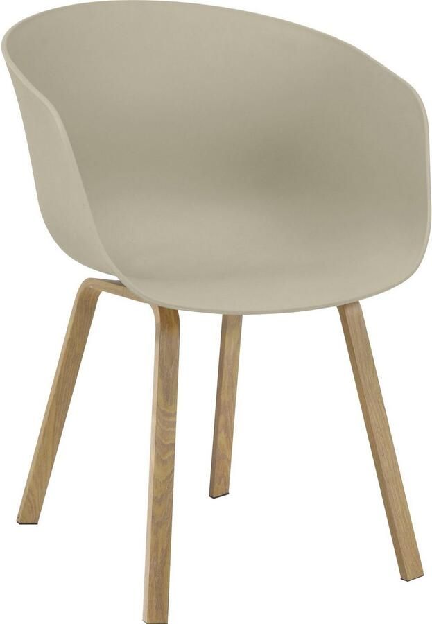 SalesFever Kuipstoel Lund Designer Schalenstuhl-Set Metalen poten in hout-look (set 2 stuks) - Foto 6