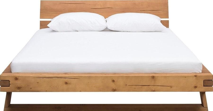 SalesFever Massief houten ledikant Eik: Elegant bed van massief hout Traditie ontmoet modern: uniek balkenbed met Y-poten - Foto 12