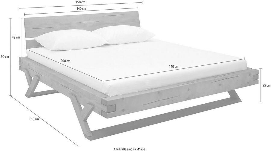 SalesFever Massief houten ledikant Eik: Elegantes Massivholzbett - Foto 8