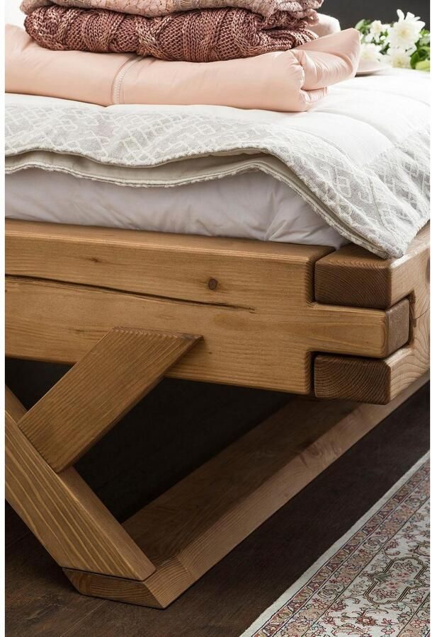 SalesFever Massief houten ledikant Eik: Elegantes Massivholzbett - Foto 4