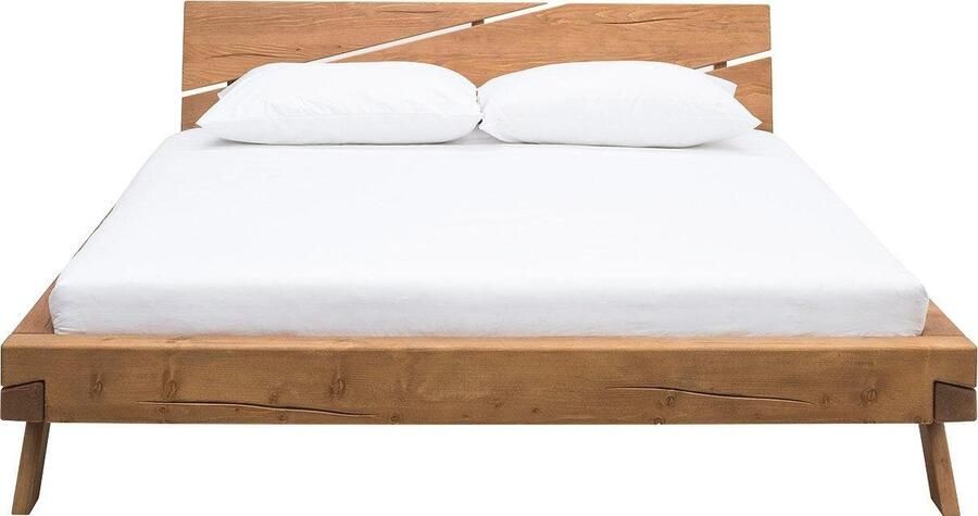 SalesFever Massief houten ledikant Eik Natuurlijk Bed Rustieke elegantie ontmoet moderne vormen uniek balkenbed - Foto 13