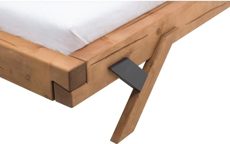 SalesFever Massief houten ledikant Eik Natuurlijk Bed Rustieke elegantie ontmoet moderne vormen uniek balkenbed - Foto 9