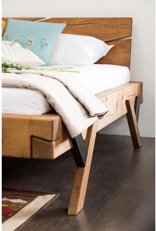 SalesFever Massief houten ledikant Eik Naturbelassenes Massivholzbett - Foto 2