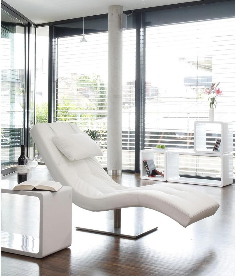 SalesFever Relaxfauteuil Komfortabler Relaxsessel met nekkussen stretcher met moderne metalen voet