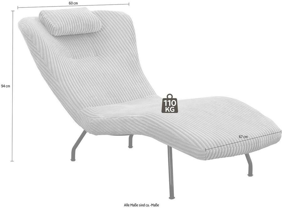 SalesFever Relaxfauteuil Komfortabler Relaxsessel zum Entspannen met moderne cord bekleding gezellige stretcher - Foto 2