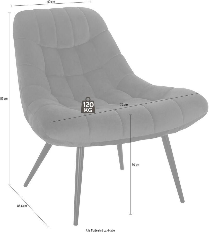 SalesFever Relaxfauteuil Toulon Komfortabler Loungesessel met xxl-stiksels met zwarte of naturelkleurige poten - Foto 4