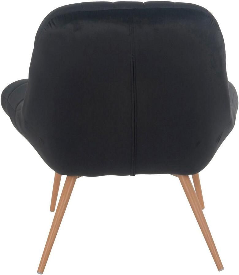 SalesFever Relaxfauteuil Toulon Komfortabler Loungesessel met xxl-stiksels met zwarte of naturelkleurige poten - Foto 4