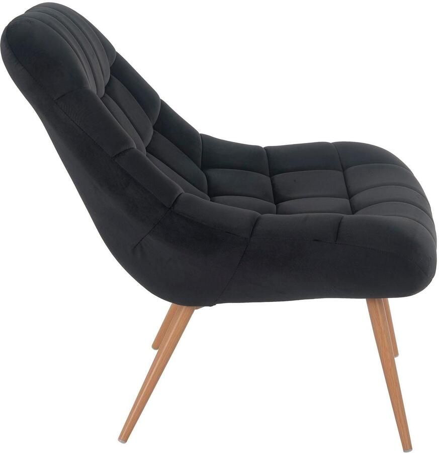 SalesFever Relaxfauteuil Toulon Comfortabele loungestoel met xxl-stiksels met zwarte of naturelkleurige poten - Foto 2