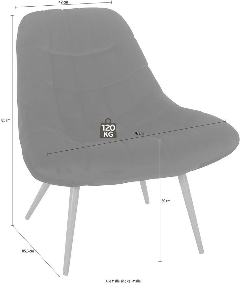 SalesFever Relaxfauteuil Toulon Komfortabler Loungesessel met xxl-stiksels met zwarte of naturelkleurige poten - Foto 5