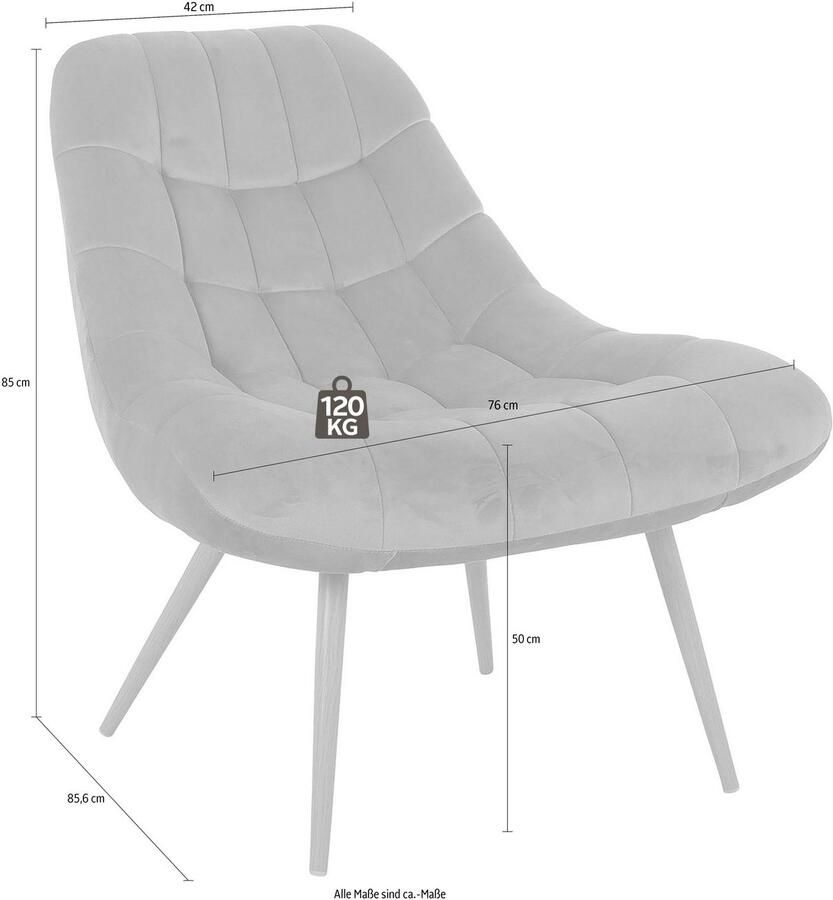 SalesFever Relaxfauteuil Toulon Komfortabler Loungesessel met xxl-stiksels met zwarte of naturelkleurige poten - Foto 3