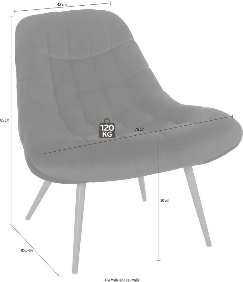 SalesFever Relaxfauteuil Toulon Komfortabler Loungesessel met xxl-stiksels met zwarte of naturelkleurige poten - Foto 3