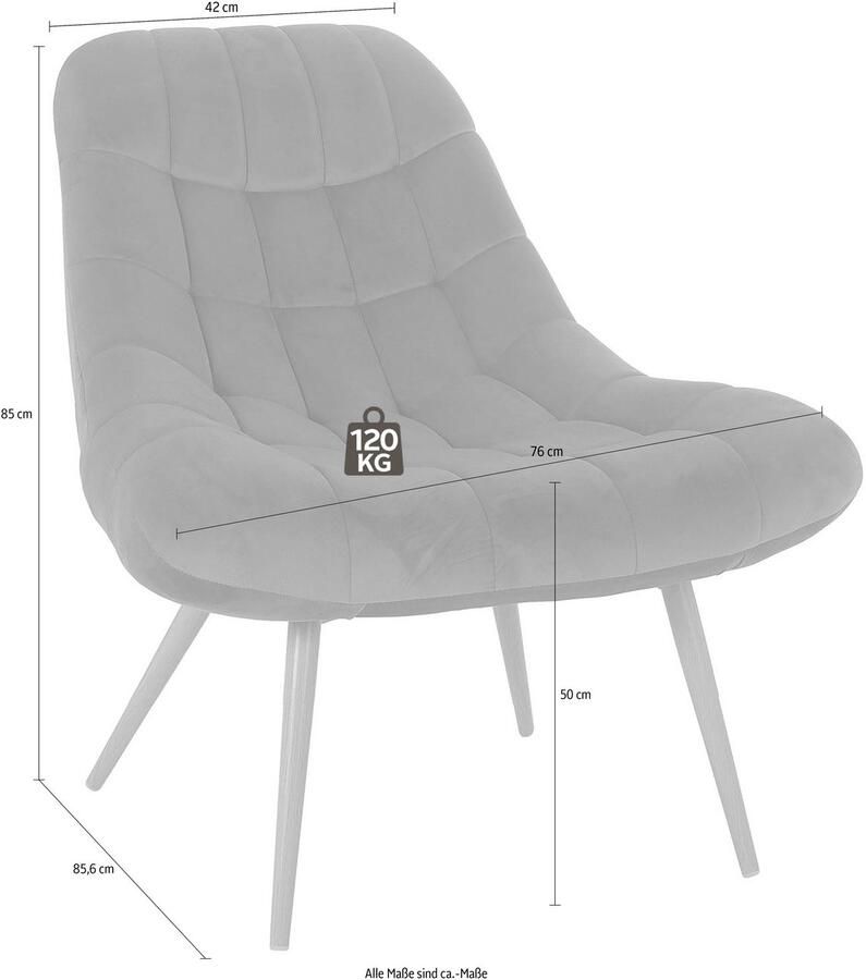 SalesFever Relaxfauteuil Toulon Komfortabler Loungesessel met xxl-stiksels met zwarte of naturelkleurige poten - Foto 4