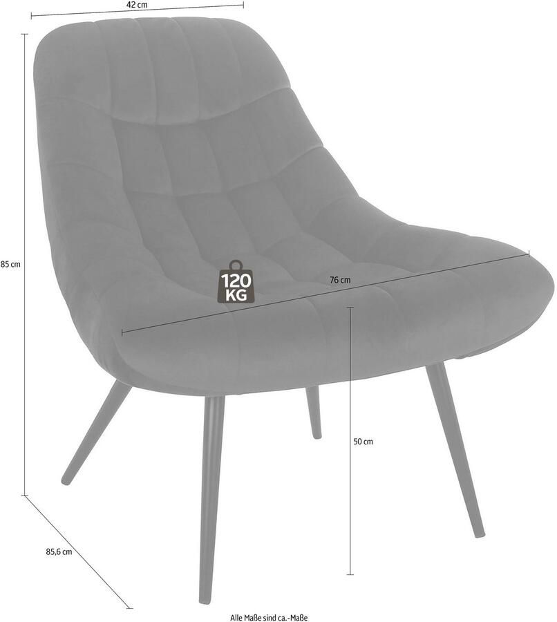 SalesFever Relaxfauteuil Toulon Komfortabler Loungesessel met xxl-stiksels met zwarte of naturelkleurige poten - Foto 3