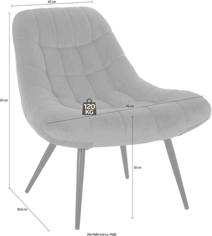 SalesFever Relaxfauteuil Toulon Komfortabler Loungesessel met xxl-stiksels met zwarte of naturelkleurige poten - Foto 2