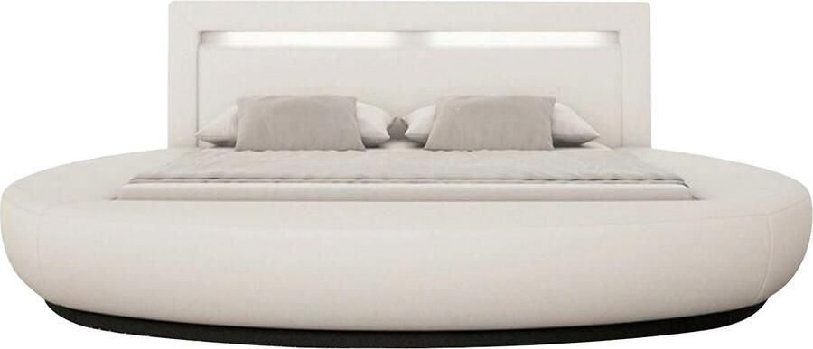 SalesFever Rond bed Komfortables Rundbett met ledverlichting in het hoofdbord design bed van imitatieleer rond bed