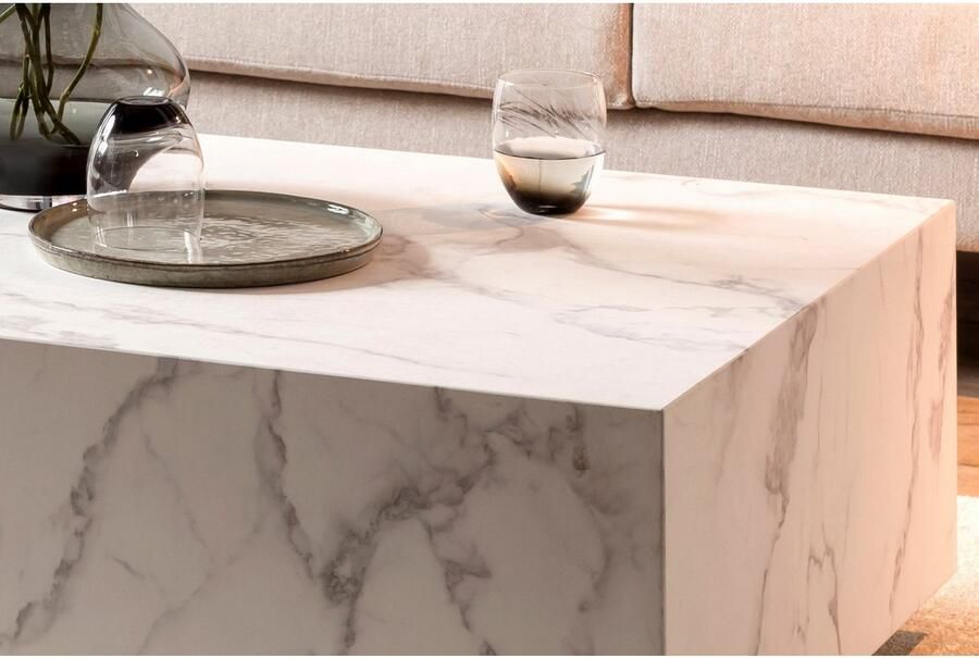 SalesFever Salontafel Almeria Beistelltisch: Stilvoller Couchtisch 120 75 cm rechthoekig 120x75 cm in marmerlook gefolieerd - Foto 3