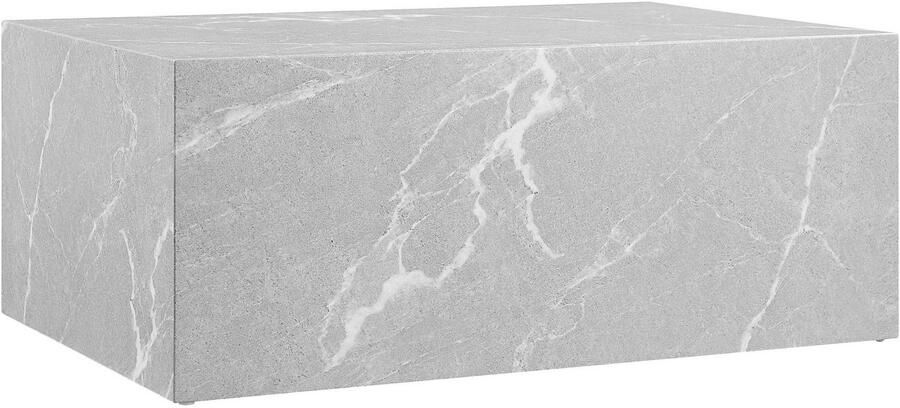 SalesFever Salontafel Almeria Couchtisch: Stilvoller Beistelltisch 90 60 cm rechthoekig 90x60 cm in marmerlook gefolieerd - Foto 3