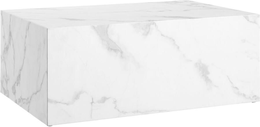 SalesFever Salontafel Almeria Couchtisch: Stilvoller Beistelltisch 90 60 cm rechthoekig 90x60 cm in marmerlook gefolieerd - Foto 3