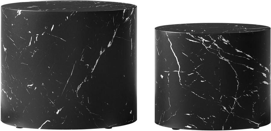 SalesFever Salontafel Almeria Stilvoller Couch- und Beistelltisch ovaal in marmerlook gefolieerd (2 stuks) - Foto 6