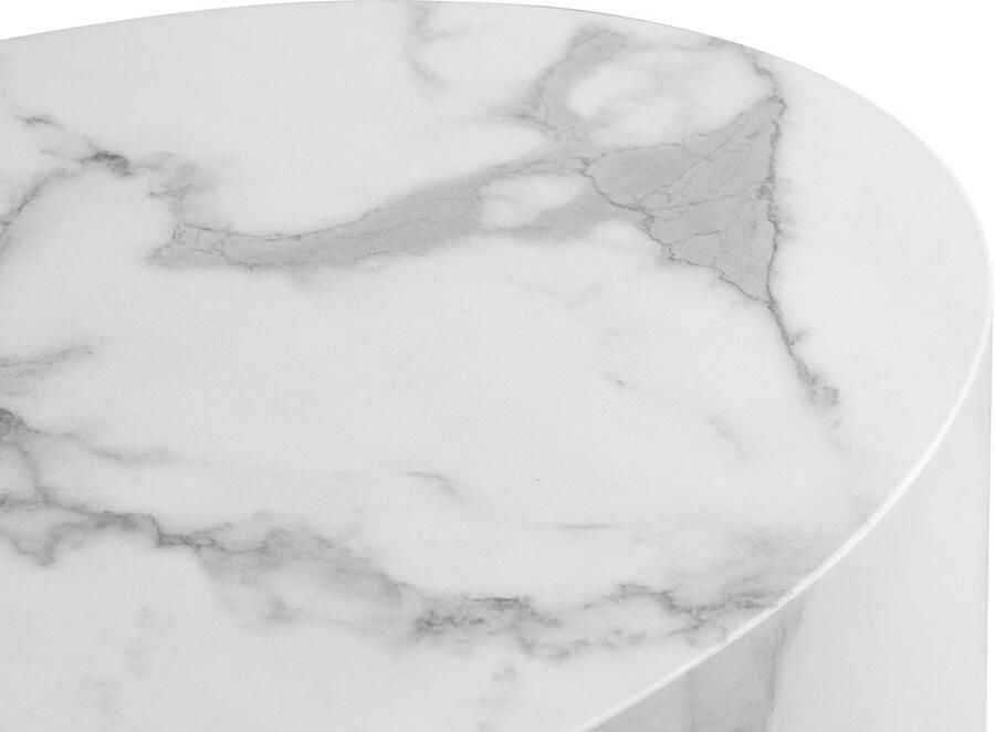 SalesFever Salontafel Almeria Stilvoller Couch- und Beistelltisch ovaal in marmerlook gefolieerd (2 stuks)