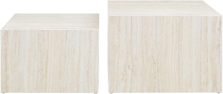 SalesFever Salontafel Almeria stilvoller Couch- und Beistelltisch vierkant in marmerlook gefolieerd (2 stuks) - Foto 2