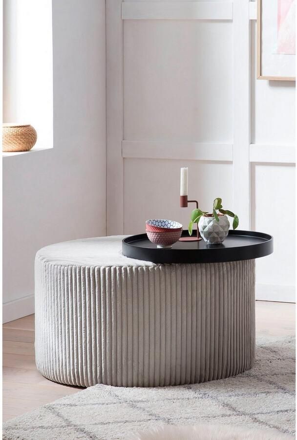 SalesFever Salontafel Couchtisch für gemütliche Abende Bekleding in moderne corduroy-look - Foto 4