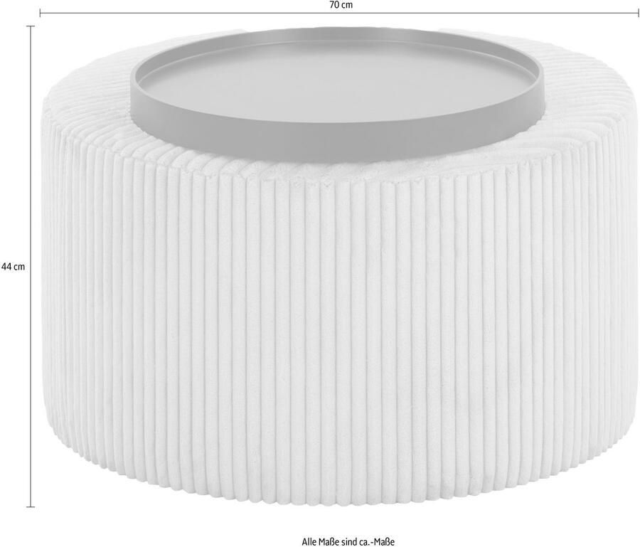 SalesFever Salontafel Couchtisch für gemütliche Abende Bekleding in moderne corduroy-look - Foto 2