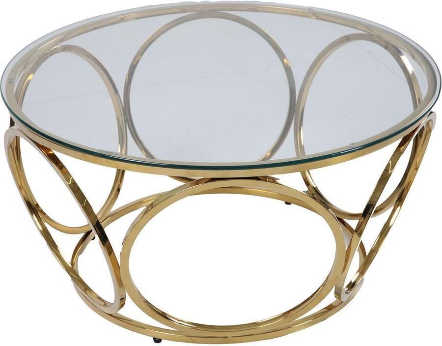 SalesFever Salontafel Couchtisch im eleganten Stil met designframe van roestvrij staal - Foto 2