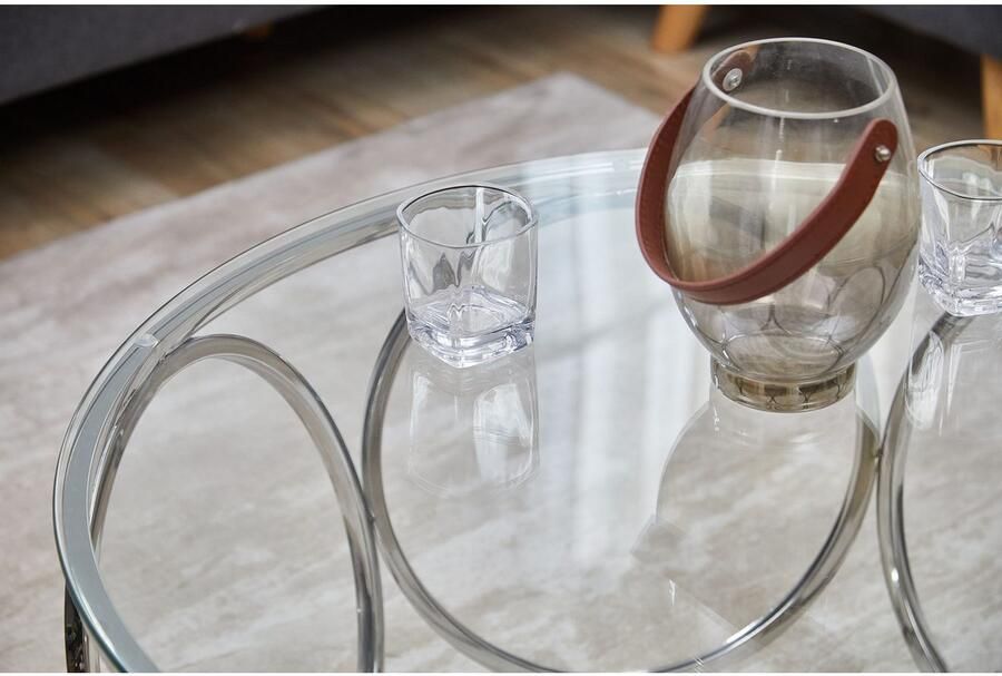 SalesFever Salontafel Couchtisch im eleganten Stil met designframe van roestvrij staal - Foto 4