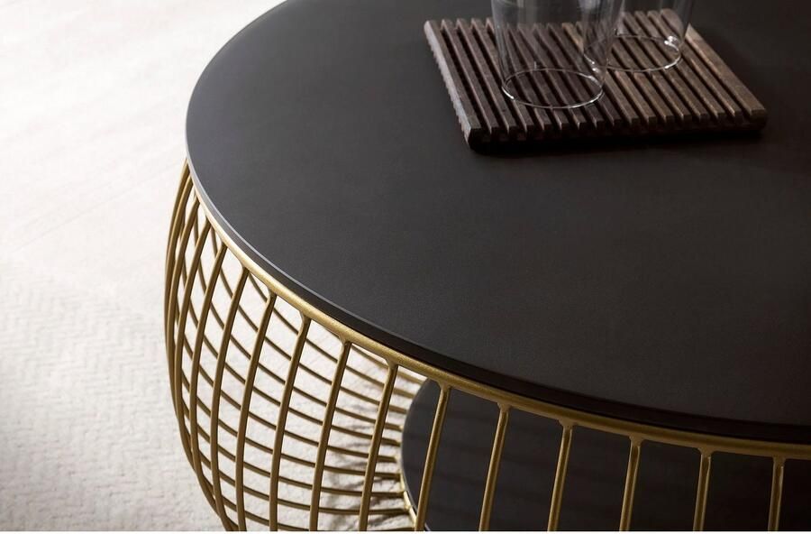 SalesFever Salontafel Couchtisch im minimalistischen Stil 10 mm dikke helder glazen plaat met marmerprint - Foto 2