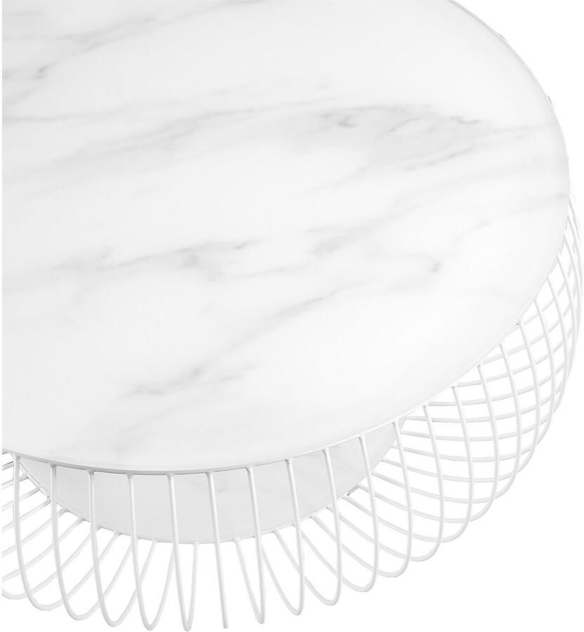 SalesFever Salontafel Couchtisch im minimalistischen Stil 10 mm dikke helder glazen plaat met marmerprint - Foto 3