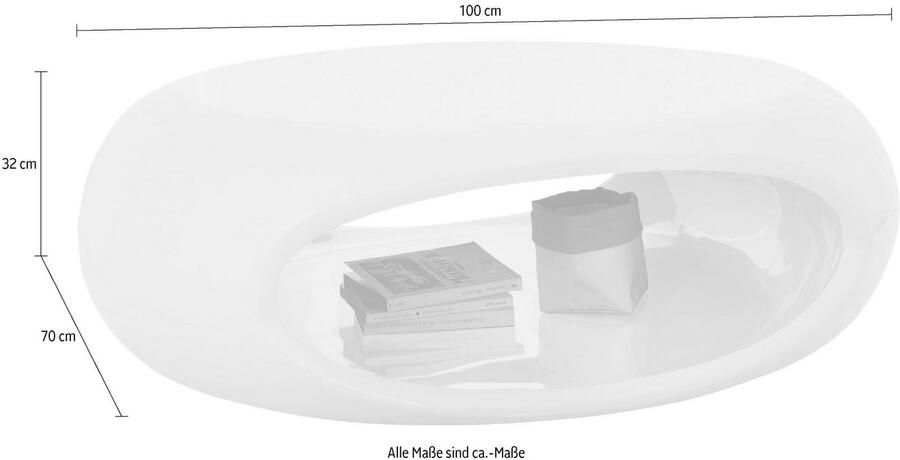 SalesFever Salontafel Couchtisch im minimalistischen Stil geheel van hoogwaardig fiberglas - Foto 4