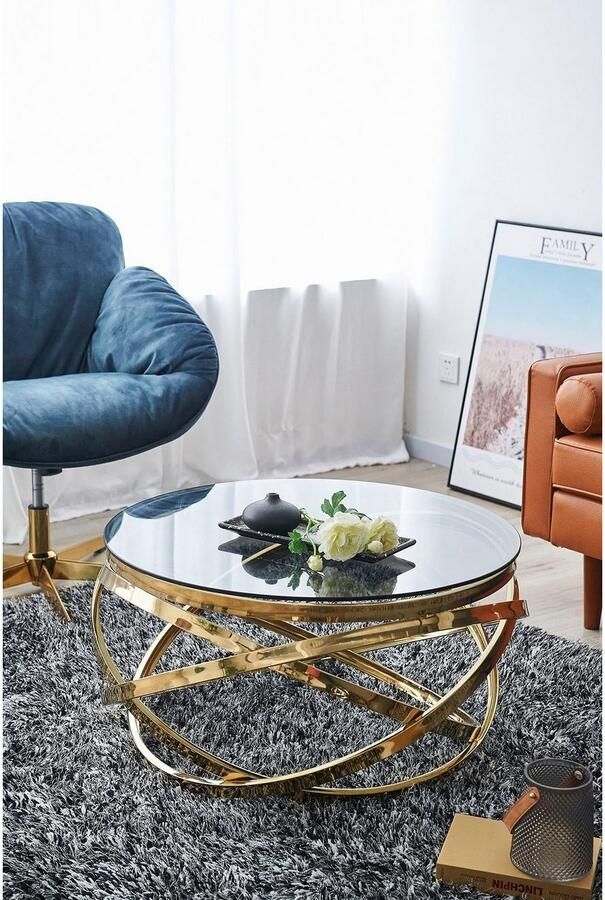 SalesFever Salontafel Couchtisch im trendigen Look Frame gemaakt van roestvrij edelstaal - Foto 9