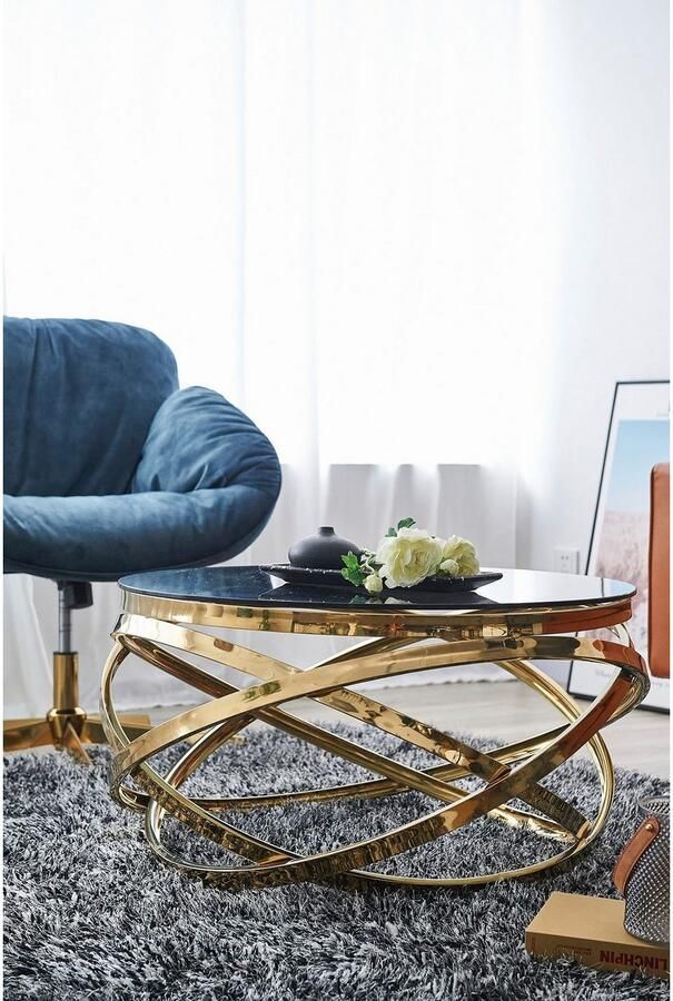 SalesFever Salontafel Couchtisch im trendigen Look Frame gemaakt van roestvrij edelstaal - Foto 10