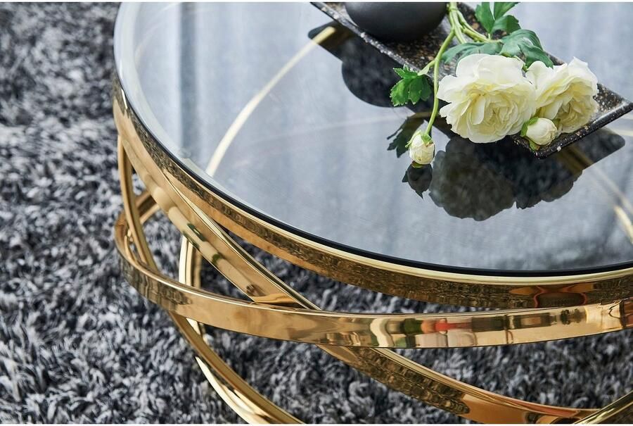 SalesFever Salontafel Couchtisch im trendigen Look Frame gemaakt van roestvrij edelstaal - Foto 11