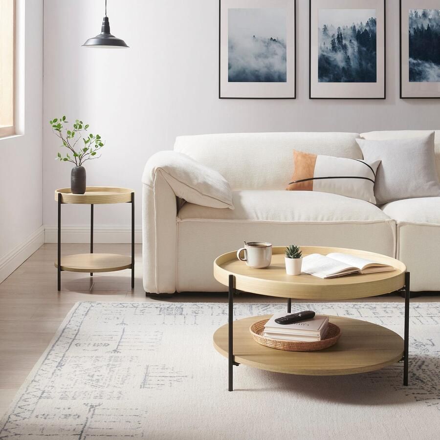 SalesFever Salontafel Couchtisch im stilvollen Look met 2 planken (1 stuk) - Foto 2