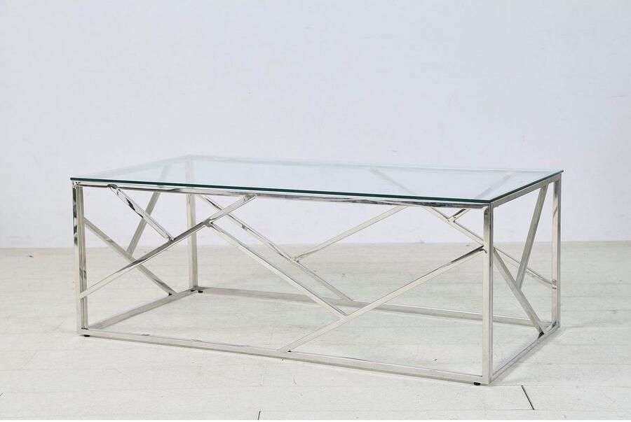 SalesFever Salontafel met stijlvolle elegantie Roestvrijstalen frame: robuust roestvrij en stijlvol - Foto 15