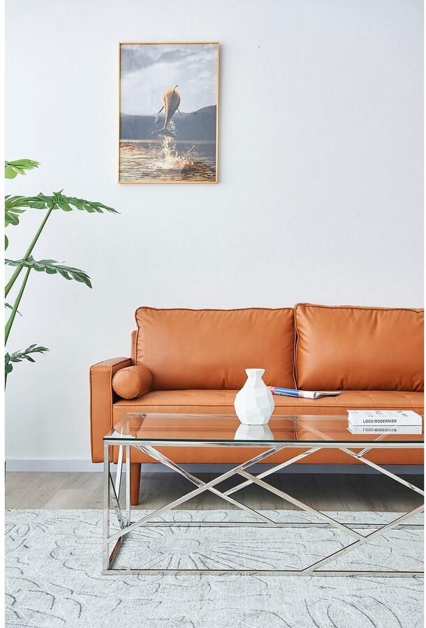 SalesFever Salontafel Couchtisch mit stilvoller Eleganz Frame gemaakt van roestvrij edelstaal - Foto 3